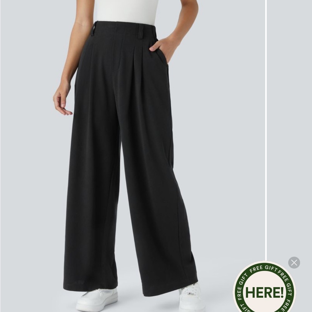 HALARA Black Wide-Leg Pants